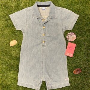 NWT Rugged Butts Light Blue Denim Romper